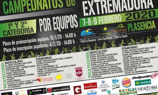 Campeonatos de Extremadura por Equipos de la 1ª Y 2ª Categoría 2020