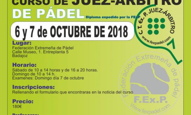 CURSO DE JUEZ-ÁRBITRO DE PADEL 2018