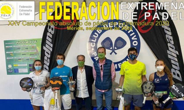 CLAUSURA DE LA XXV EDICIÓN DE LOS CAMPEONATOS ABSOLUTOS DE EXTREMADURA DE PÁDEL 2020