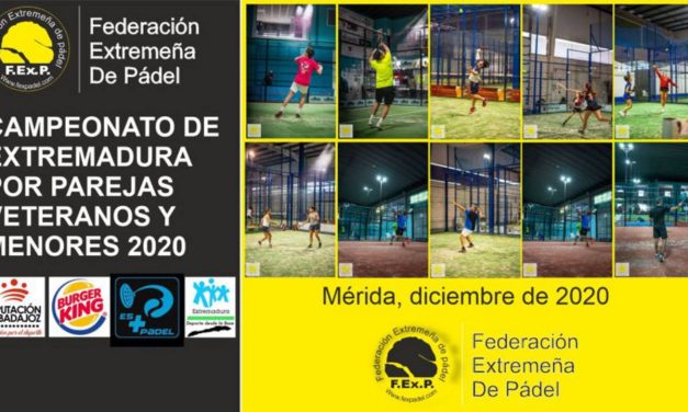 CLAUSURADO EL CAMPEONATO DE EXTREMADURA POR PAREJAS DE VETERANOS Y MENORES 2020