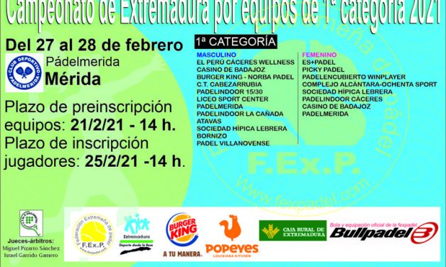 CAMPEONATO DE EXTREMADURA POR EQUIPOS DE 1ª CATEGORIA 2021