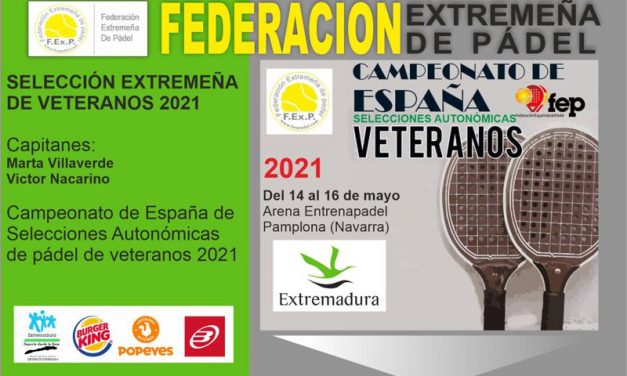 SELECCIÓN EXTREMEÑA DE PÁDEL VETERANOS 2021