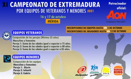 XI CAMPEONATO DE EXTREMADURA POR EQUIPOS DE VETERANOS Y MENORES 2021