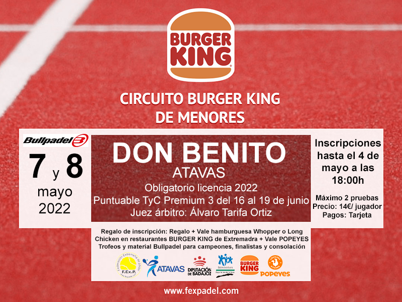 3ª PRUEBA CIRCUITO BURGER KING DE MENORES EN DON BENITO 2022
