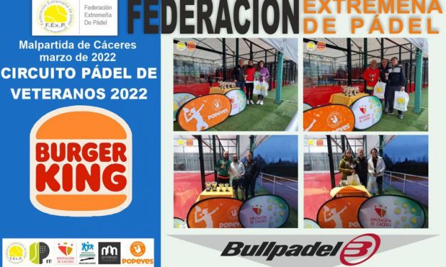 FINALIZÓ LA 2ª PRUEBA DEL CIRCUITO BURGER  KING DE VETERANOS EN CÁCERES 2022