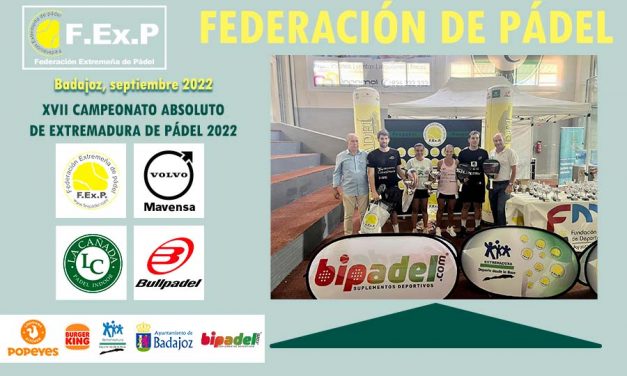 CLAUSURA DE LA XXVII EDICIÓN DE LOS CAMPEONATOS ABSOLUTOS DE EXTREMADURA DE PÁDEL 2022