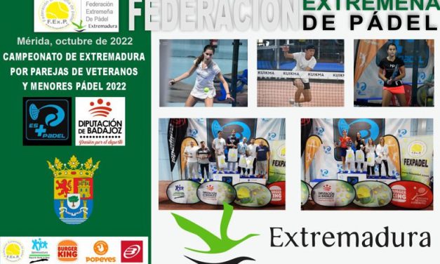 CLAUSURA DE LOS CAMPEONATOS DE EXTREMADURA POR PAREJAS DE VETERANOS Y MENORES 2022