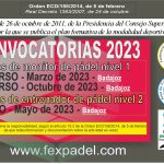 CURSOS DE FORMACIÓN DE PADEL PARA 2023
