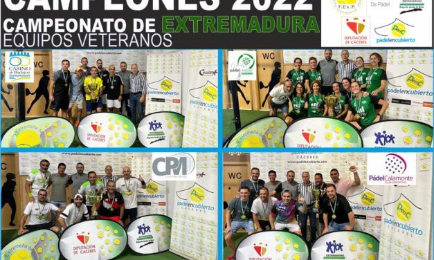 CLAUSURADO EL 12º CAMPEONATO DE EXTREMADURA DE EQUIPOS VETERANOS 2022