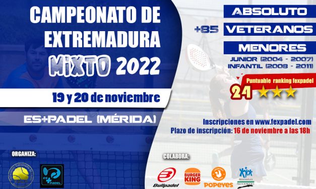VUELVE EL CAMPEONATO DE EXTREMADURA MIXTO 2022