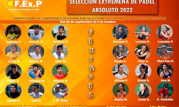 SELECCIÓN EXTREMEÑA ABSOLUTA DE PADEL 2022