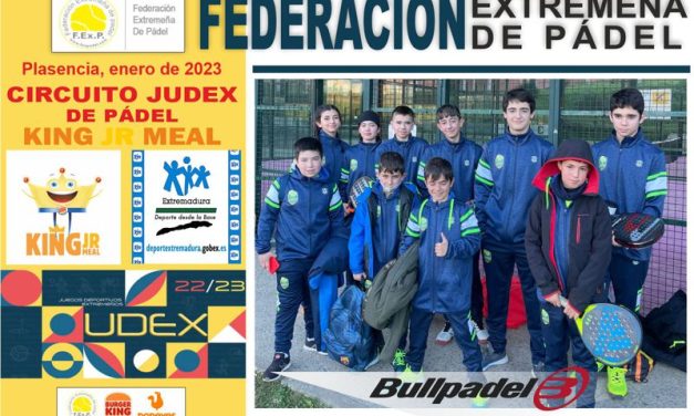 FINALIZÓ LA 1ª PRUEBA KING JR. MEAL JUDEX PADEL EN PLASENCIA 2023
