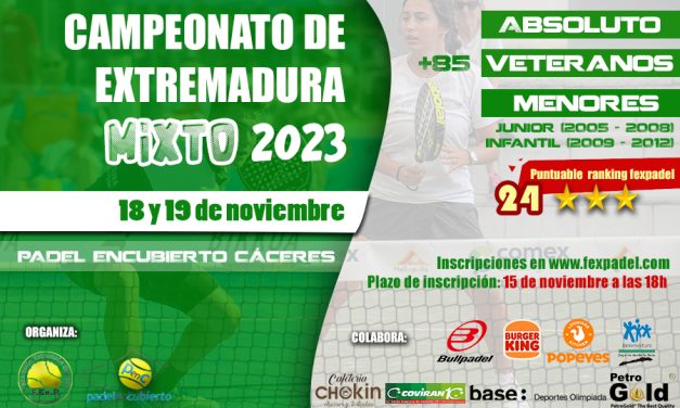 CAMPEONATO DE EXTREMADURA MIXTO POR PAREJAS 2023
