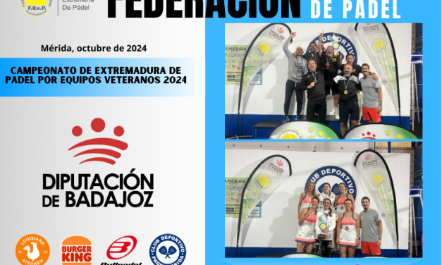CLAUSURADO EL 14º CAMPEONATO DE EXTREMADURA DE EQUIPOS VETERANOS 2024