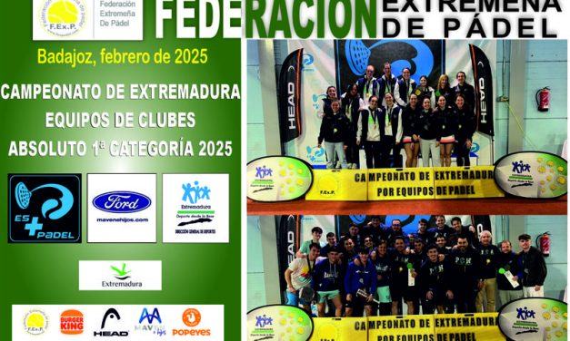 CLAUSURADO EL CAMPEONATO DE EXTREMADURA POR EQUIPOS DE CLUBES 1ª CATEGORIA 2025