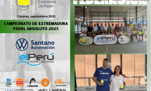 CLAUSURADO EL XXV CAMPEONATO DE EXTREMADURA DE PÁDEL ABSOLUTO 2025