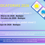 CURSOS DE MONITOR NIVEL I Y ENTRENADOR NIVEL II DE PADEL PARA 2026