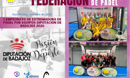 CLAUSURADO EL CAMPEONATO DE EXTREMADURA DE PÁDEL POR EQUIPOS DE VETERANOS 2026