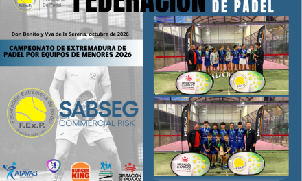 CLAUSURADO EL CAMPEONATO DE EXTREMADURA DE PÁDEL POR EQUIPOS DE MENORES 2026