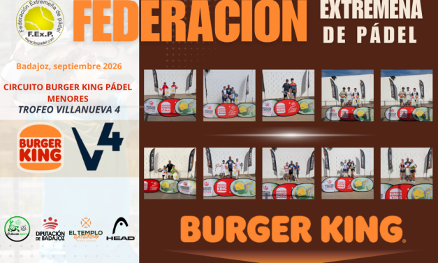 FINALIZA LA QUINTA PRUEBA DEL CIRCUITO DE PÁDEL BURGER KING DE MENORES 2026