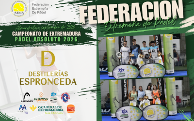 CLAUSURADO EL XXVI CAMPEONATO DE EXTREMADURA DE PÁDEL ABSOLUTO 2026